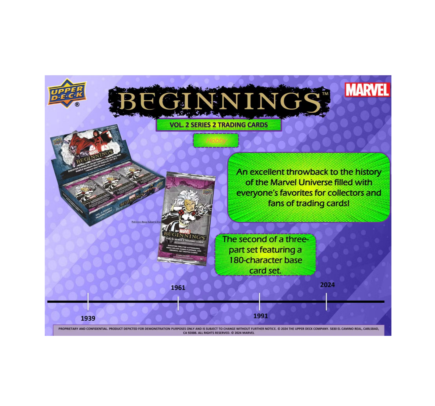 2024 Upper Deck Marvel Beginnings Volume 2 Hobby 16-Box Case