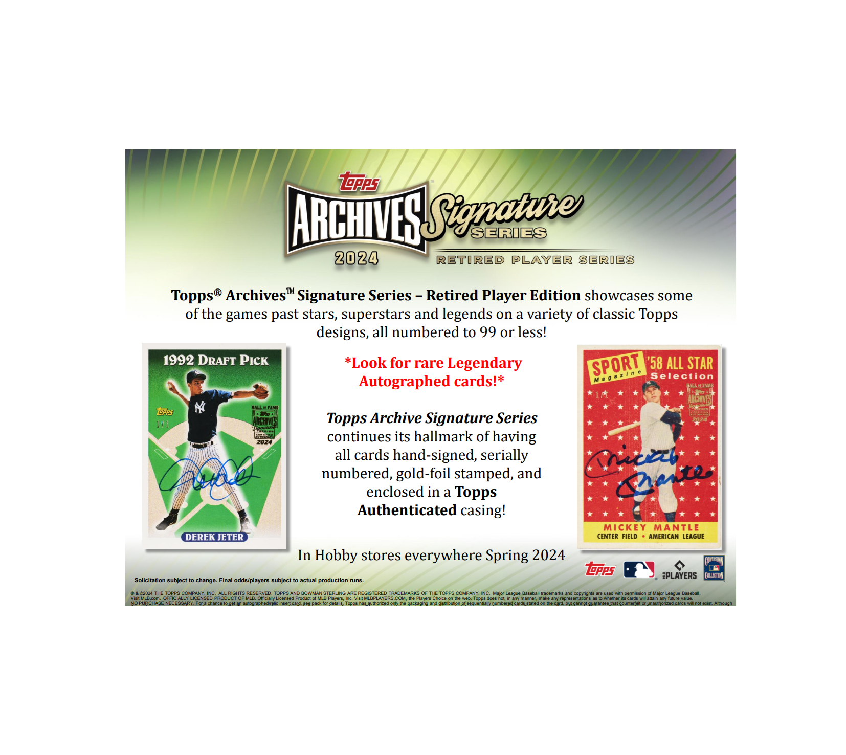 2024 Topps Archives Signature Series Retired Player Edition Baseball Box