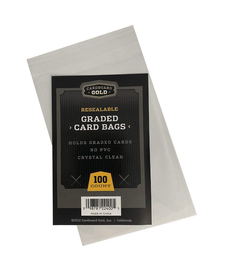 Cardboard Gold Graded Card Bags 100ct